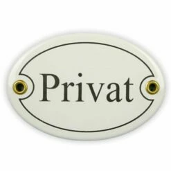 Emailschild Oval, 10,5 X 7 Cm, Privat