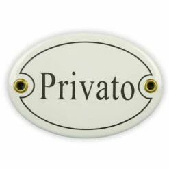 Emailschild Oval, 10,5 X 7 Cm, Privato