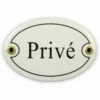 Emailschild Oval, 10,5 X 7 Cm, Privé