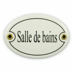 Emailschild Oval, 10,5 X 7 Cm, Salle De Bains