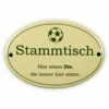 Emailschild Oval, 10,5 X 7 Cm, Stammtisch Fußball