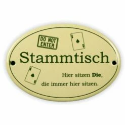 Emailschild Oval, 10,5 X 7 Cm, Stammtisch Skat