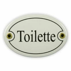 Emailschild Oval, 10,5 X 7 Cm, Toilette