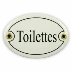 Emailschild Oval, 10,5 X 7 Cm, Toilettes