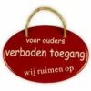 Emailschild Oval, 10,5 X 7 Cm, Voor Ouders Verboden