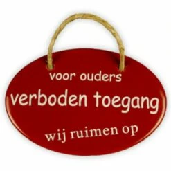 Emailschild Oval, 10,5 X 7 Cm, Voor Ouders Verboden