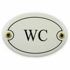 Emailschild Oval, 10,5 X 7 Cm, WC