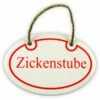 Emailschild Oval, 10,5 X 7 Cm, Zickenstube