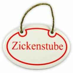 Emailschild Oval, 10,5 X 7 Cm, Zickenstube