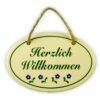 Emailschild Oval, 15 X 10 Cm, Herzlich Willkommen