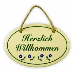 Emailschild Oval, 15 X 10 Cm, Herzlich Willkommen