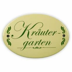 Emailschild Oval, 15 X 10 Cm, Kräutergarten