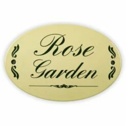 Emailschild Oval, 15 X 10 Cm, Rose Garden