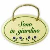 Emailschild Oval, 15 X 10 Cm, Sono In Giardino