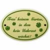 Emailschild Oval, 15 X 10 Cm, Trau' Keinem Garten