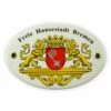 Emailschild Oval, 15 X 10 Cm, Wappen Bremen