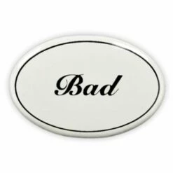 Emailschild Oval, 6 X 4 Cm, Bad, Zum Kleben