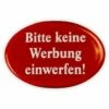 Emailschild Oval, 6 X 4 Cm, Bitte Keine Werbung Einwerfen
