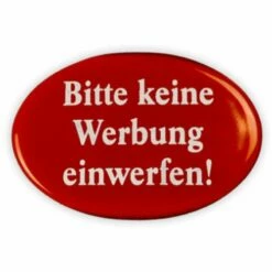 Emailschild Oval, 6 X 4 Cm, Bitte Keine Werbung Einwerfen