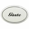 Emailschild Oval, 6 X 4 Cm, Gäste, Zum Kleben