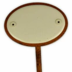 Emailschild Oval, 6 X 4 Cm, Kräuternamen Mit Erdspieß 25 Cm