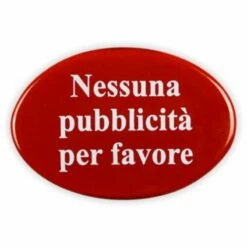 Emailschild Oval, 6 X 4 Cm, Nessuna Pubblicità Per Favore