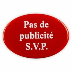 Emailschild Oval, 6 X 4 Cm, Pas De Publicité S.V.P.