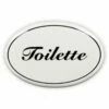 Emailschild Oval, 6 X 4 Cm, Toilette, Zum Kleben