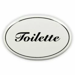 Emailschild Oval, 6 X 4 Cm, Toilette, Zum Kleben