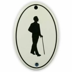 Emailschild Oval, 7 X 10,5 Cm, WC Herren