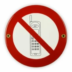 Emailschild Rund Ø 15 Cm, Handy Verboten