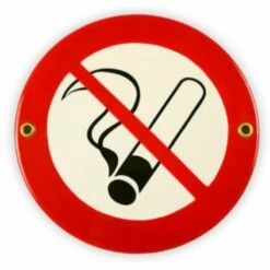 Emailschild Rund Ø 15 Cm, Nichtraucher