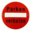 Emailschild Rund Ø 15 Cm, Parken Verboten