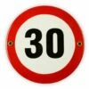 Emailschild Rund Ø 15 Cm, Verbot 30