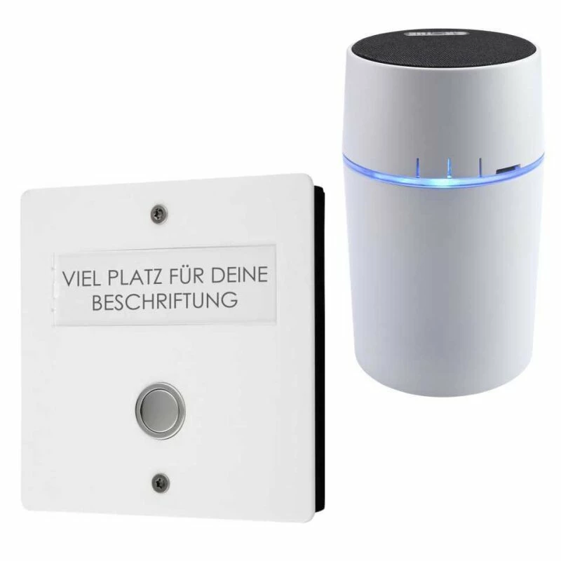 Funk Aufputz Türklingel Weiß Mit Namensschild 3 Funk Aufputz Türklingel Weiß Mit Namensschild – Bild 3