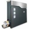 Funk Briefkasten ANTHRAZIT Grau RAL 7016 Mailbox Briefbox