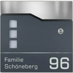 Funk Briefkasten ANTHRAZIT Grau RAL 7016 Wandbriefkasten -Türschilder aus Edelstahl Geschäft funk briefkasten anthrazit grau ral 7016 wandbriefkasten3