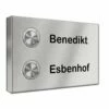 Funk Edelstahl 2 Familien Aufputz Türklingel 140x90mm Premium Pluto3