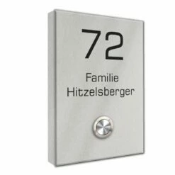 Funk Edelstahl Aufputz Türklingel 110x160mm Premium Titan2