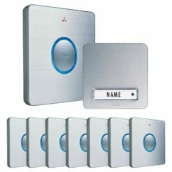 Funk-Türglocken-Set Funkklingel Für 1-Familien-Haus Silber Konfigurierbar