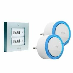 Funk-Türglockenset Für 2 Fam.-Haus, Sender In Farbe Silber