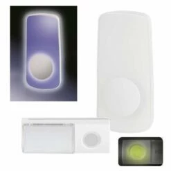 Funkgong-Set HX Ocean Reinweiß Batterie -Türschilder aus Edelstahl Geschäft funkgong set hx ocean reinweiss batterie2