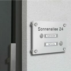 Funkklingel 2 Familien Aus Acrylglas 210x150mm Mit Beschriftungsfeld MAXI