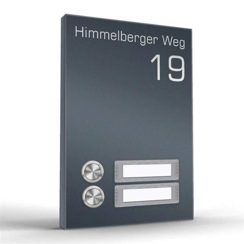 Funk Aufputz Edelstahl Türklingel 2 Familien 140x200mm Premium Mit Beschriftungsfeld 2 Funk Aufputz Edelstahl Türklingel 2 Familien 140x200mm Premium Mit Beschriftungsfeld – Bild 2
