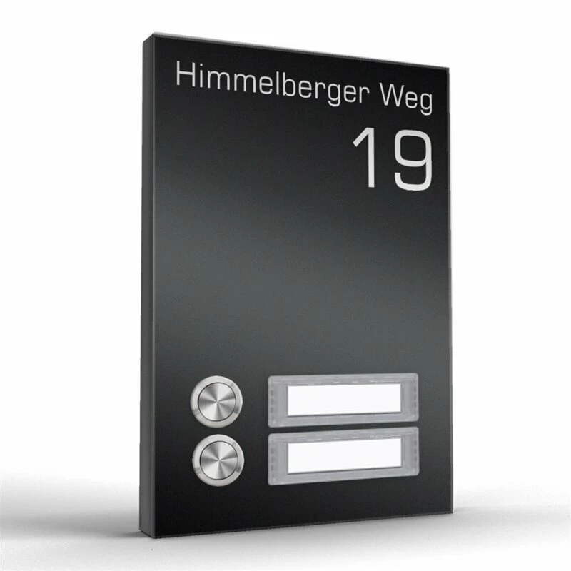 Funk Aufputz Edelstahl Türklingel 2 Familien 140x200mm Premium Mit Beschriftungsfeld 3 Funk Aufputz Edelstahl Türklingel 2 Familien 140x200mm Premium Mit Beschriftungsfeld – Bild 3