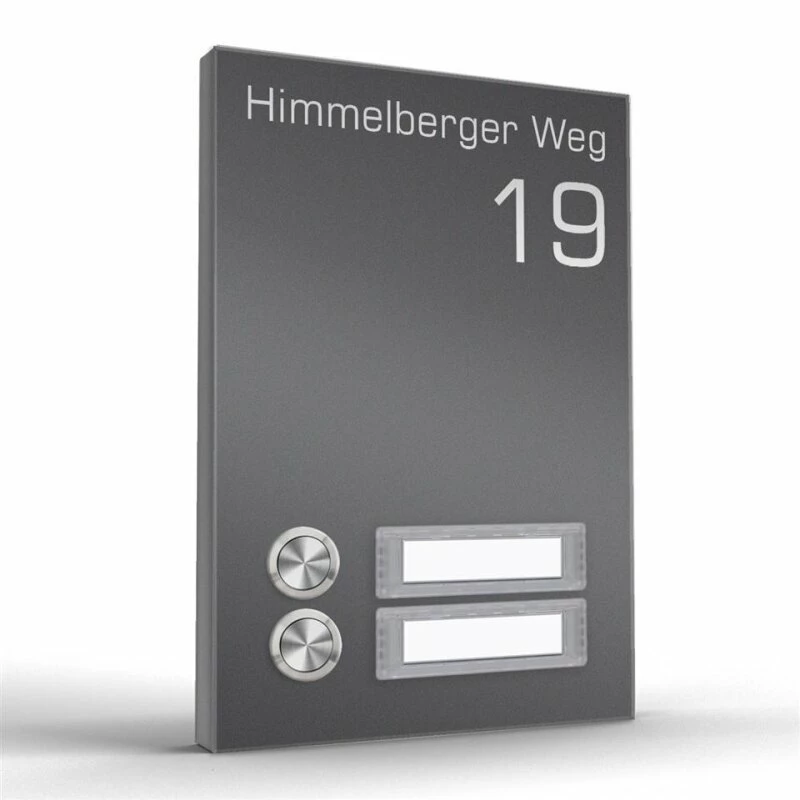 Funk Aufputz Edelstahl Türklingel 2 Familien 140x200mm Premium Mit Beschriftungsfeld 4 Funk Aufputz Edelstahl Türklingel 2 Familien 140x200mm Premium Mit Beschriftungsfeld – Bild 4
