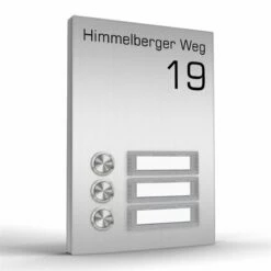 Funk Aufputz Edelstahl Türklingel 3 Familien 140x200mm Premium Mit Beschriftungsfeld
