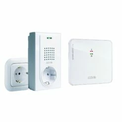 Funkklingel Geräusch-aktiver Sender & Empf. M. Durchstecker