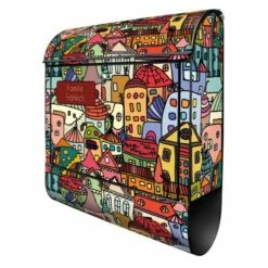 Großer Briefkasten Mailbox Wandbriefkasten Briefkasten Funky Town -Türschilder aus Edelstahl Geschäft grosser briefkasten mailbox wandbriefkasten briefkasten funky town9