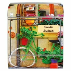 Großer Briefkasten Mailbox Wandbriefkasten Grünes Fahrrad -Türschilder aus Edelstahl Geschäft grosser briefkasten mailbox wandbriefkasten gruenes fahrrad3